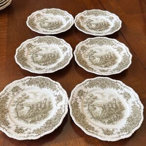 Bavaria Porcelain Seltmann Weiden Baroque Rheingau lot of 6 6.5” bread plates